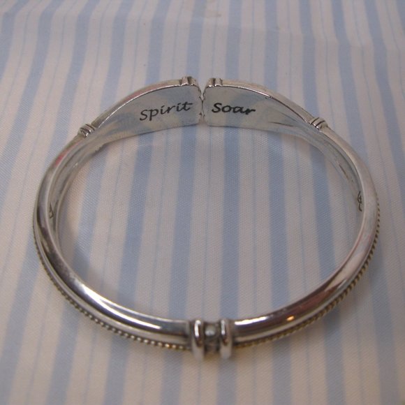 Brighton Spirit Soar Western Style Silver Hinged Bangle Bracelet - Picture 3 of 8